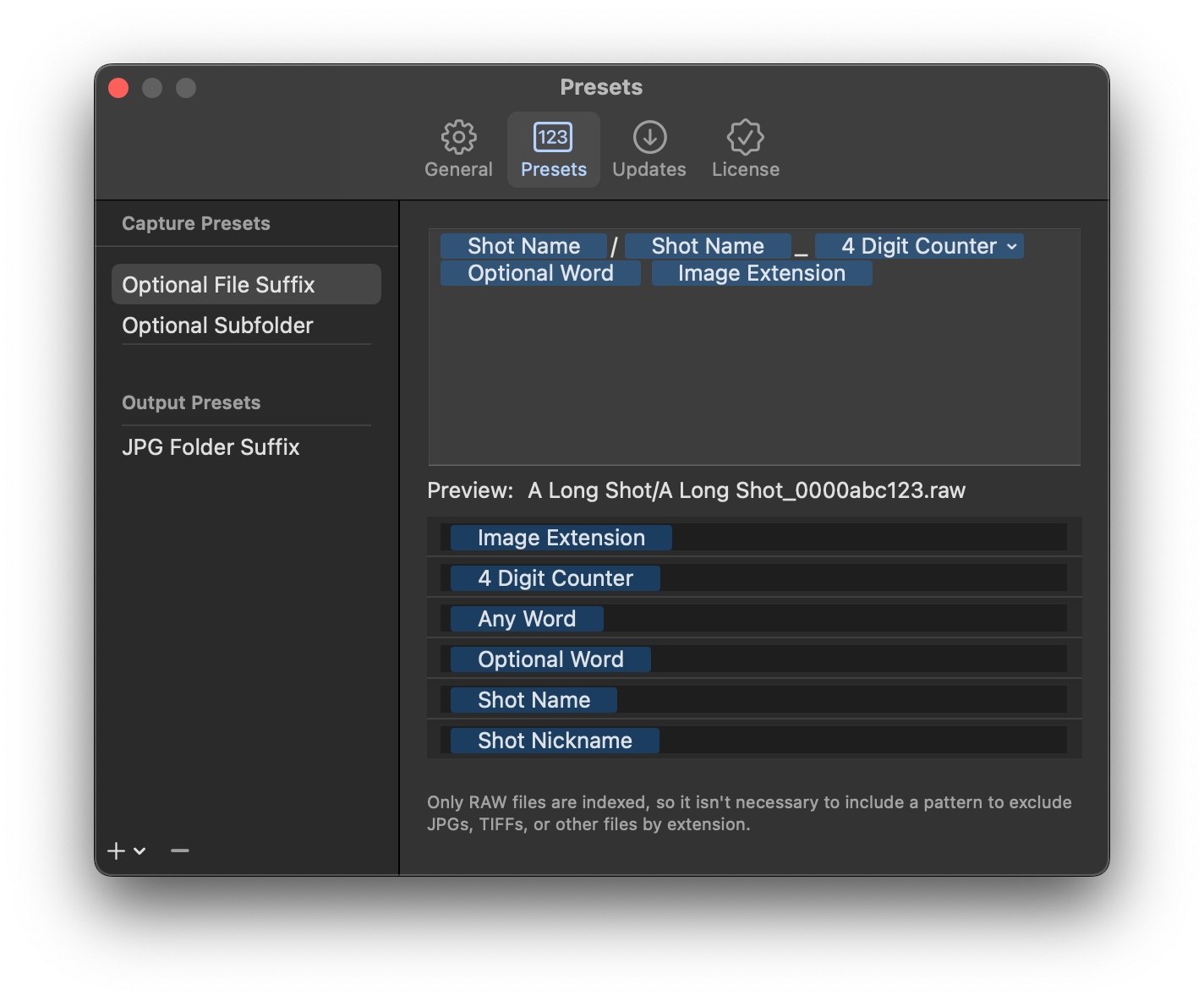 Capturebot Preset Preferences